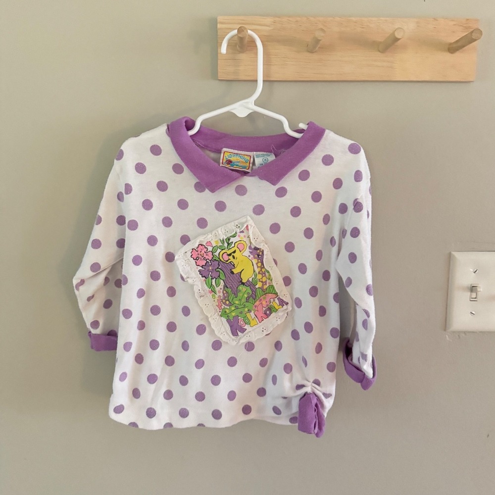 Size 4 lightening bug polka dot top